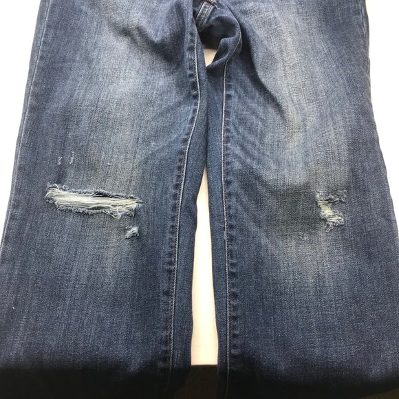 Universal Thread Women's 8 Crop High Rise Straight Dark Wash Blue Jeans New - Picture 3 of 15